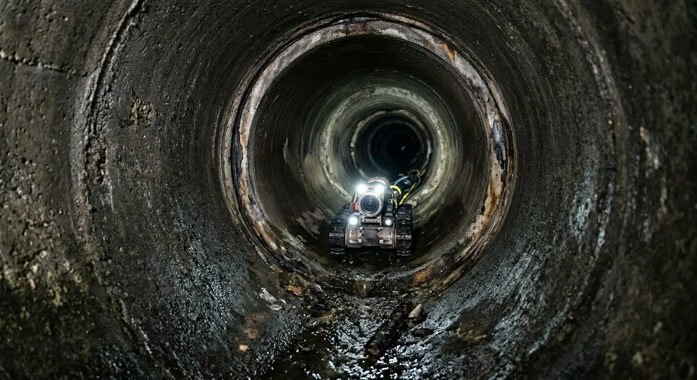 Robotic sewer camera inspecting pipe interior for Sewer Line Repair in Stratmoor